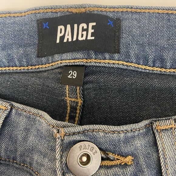 PAIGE Jeans - Medium Wash Mid Rise Slim Fit Lennox Jeans - Women's size 29 - Picture 3 of 7